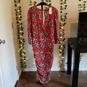 Floral Ruched Plus Dress